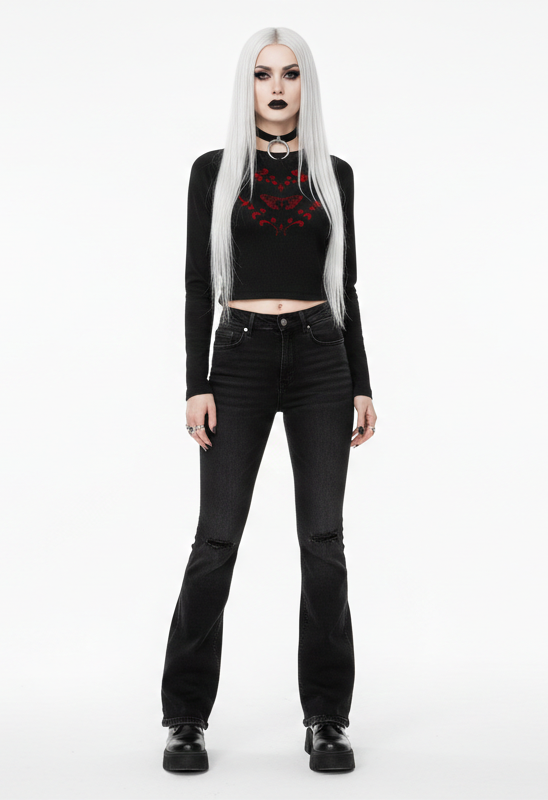 Blood Dark Goth Tattoo Long-Sleeve