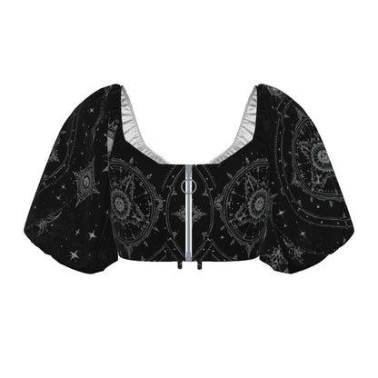 Gotycki Damski Crop Top Celestial Gothic Silver Way