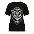 Gotycki T-shirt Okultystyczny z ezoterycznym kotem 