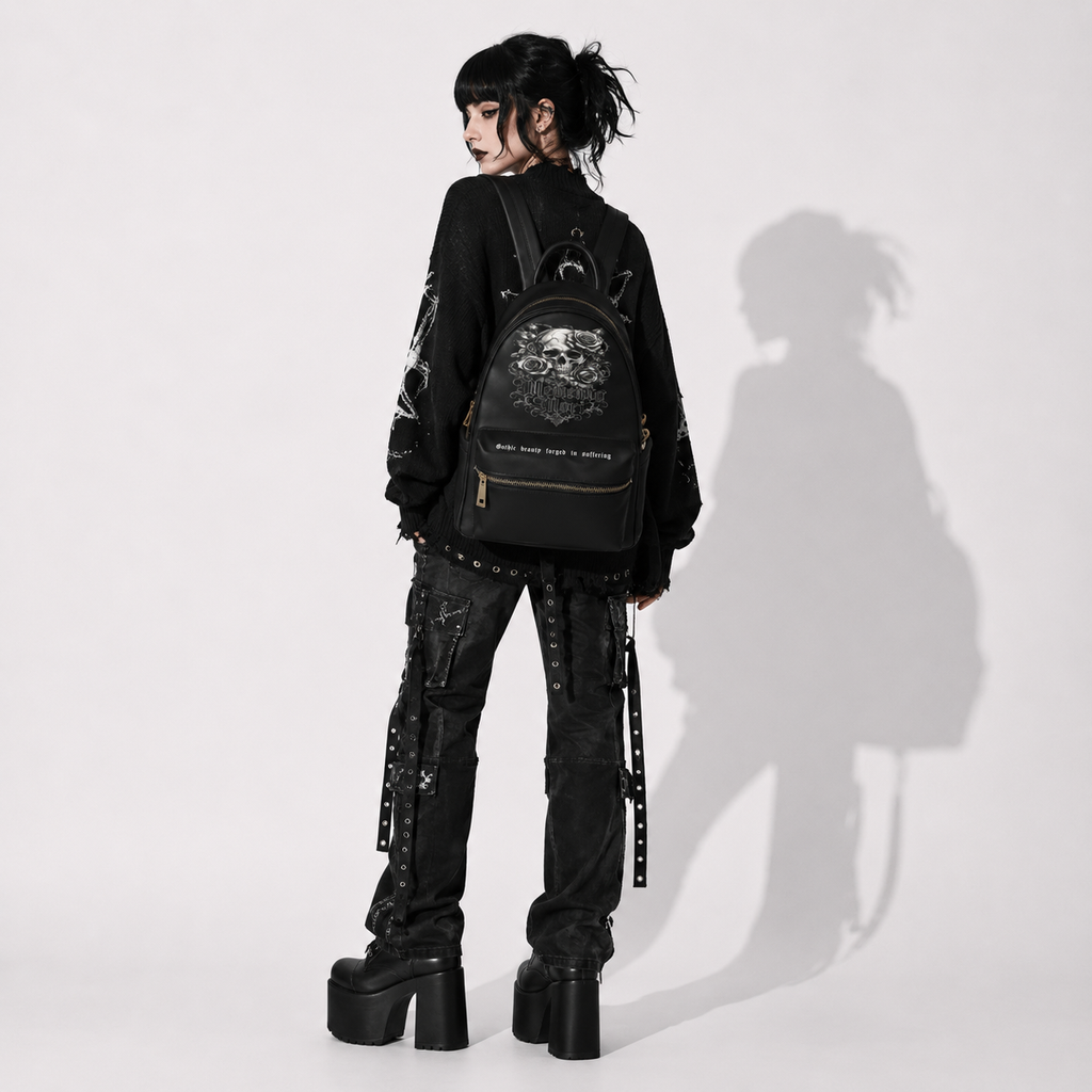 Gotycki Plecak Memento Mori | Victorian Darkwear Backpack