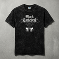 Gotycka Koszulka Vintage Washed | Black Cathedral Devil Crest | Gothic Darkwear T-Shirt 100% Bawełna
