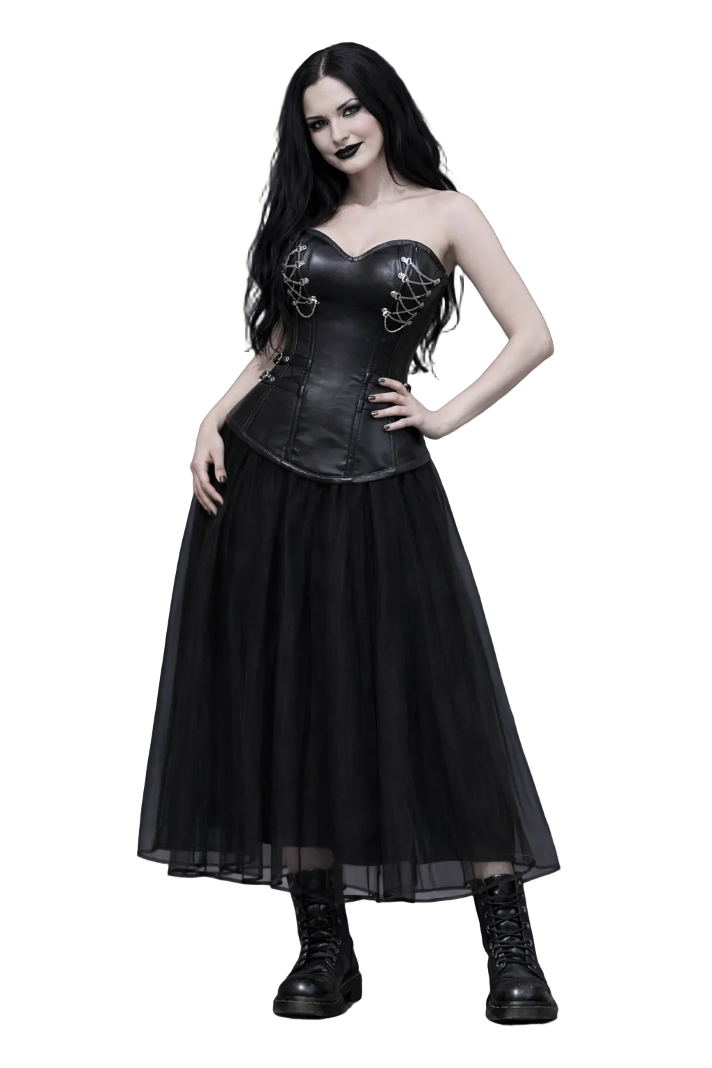 Gotycki Gorset Skórzany z Łańcuchami | Gothic Leather Corset Harness | Dark Ritual Corset