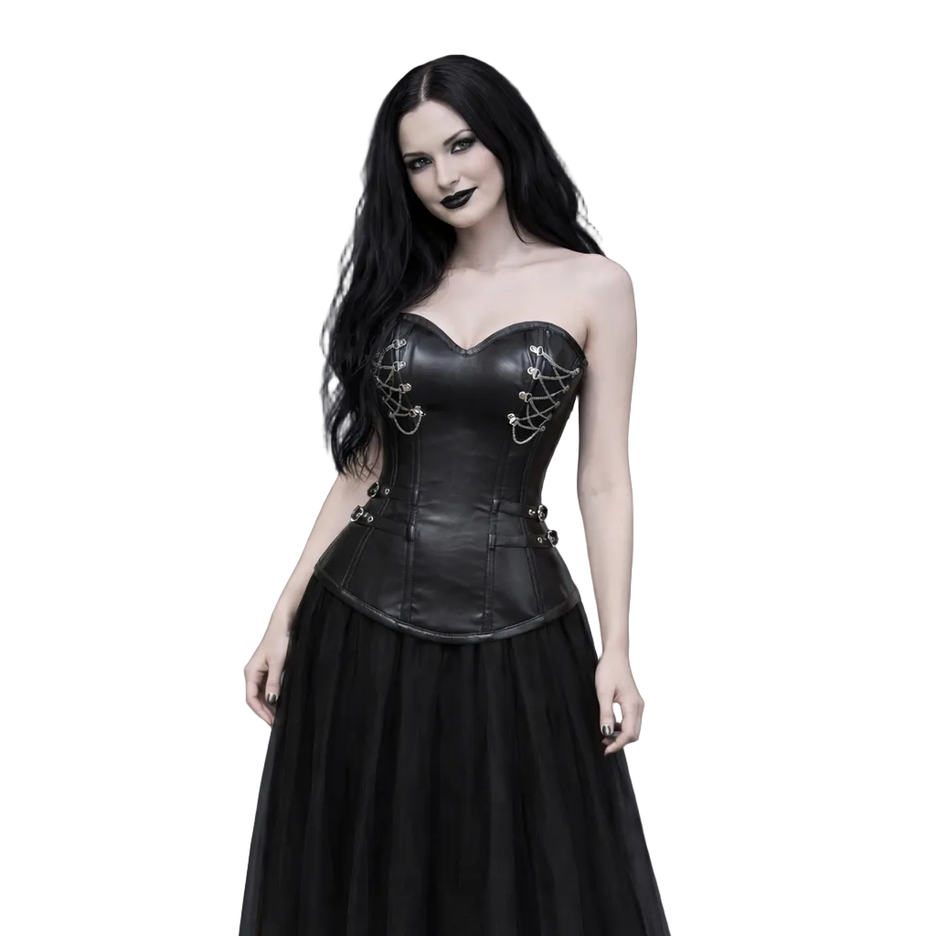 Gotycki Gorset Skórzany z Łańcuchami | Gothic Leather Corset Harness | Dark Ritual Corset