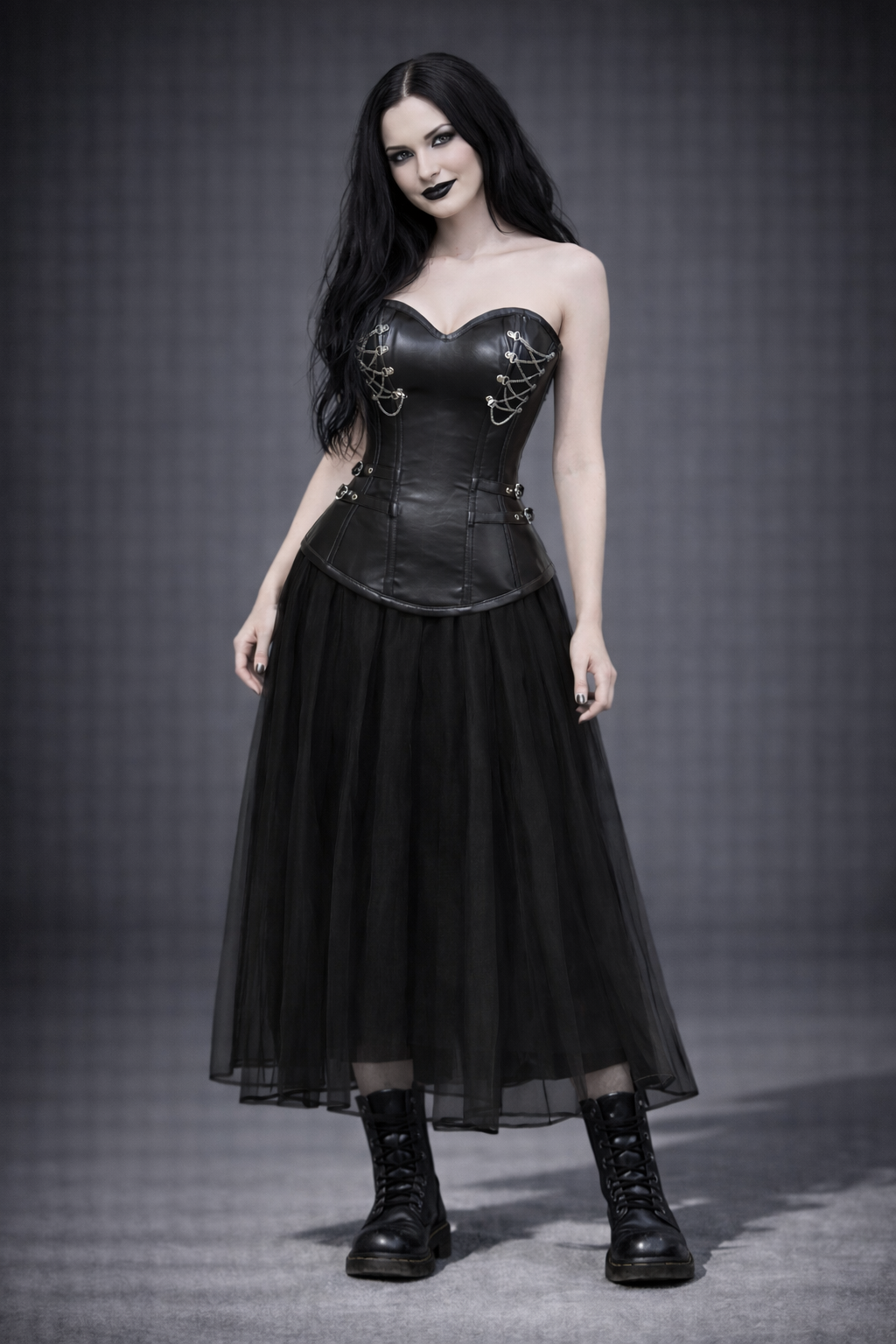 Gotycki Skórzany Gorset Black Pain Armor