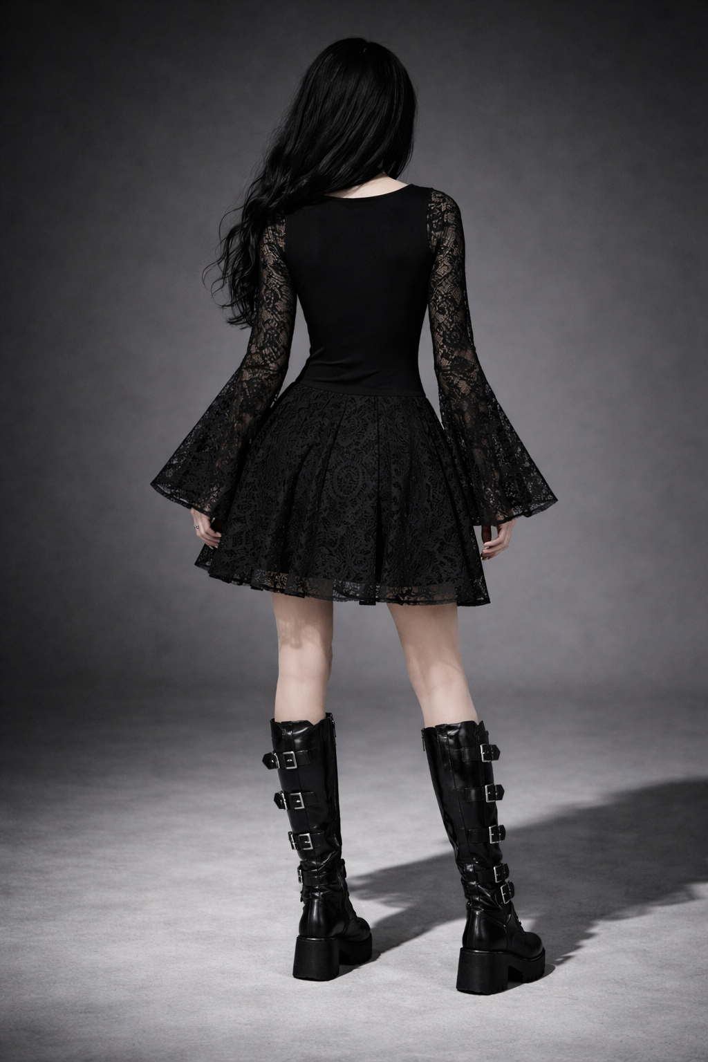 Gotycka Sukienka Mini Black Veil Makabre Dance | Victorian Gothic