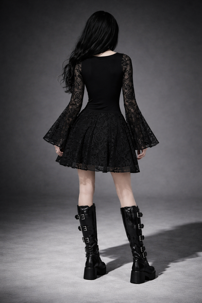 Gotycka Sukienka Mini Black Veil Makabre Dance | Victorian Gothic