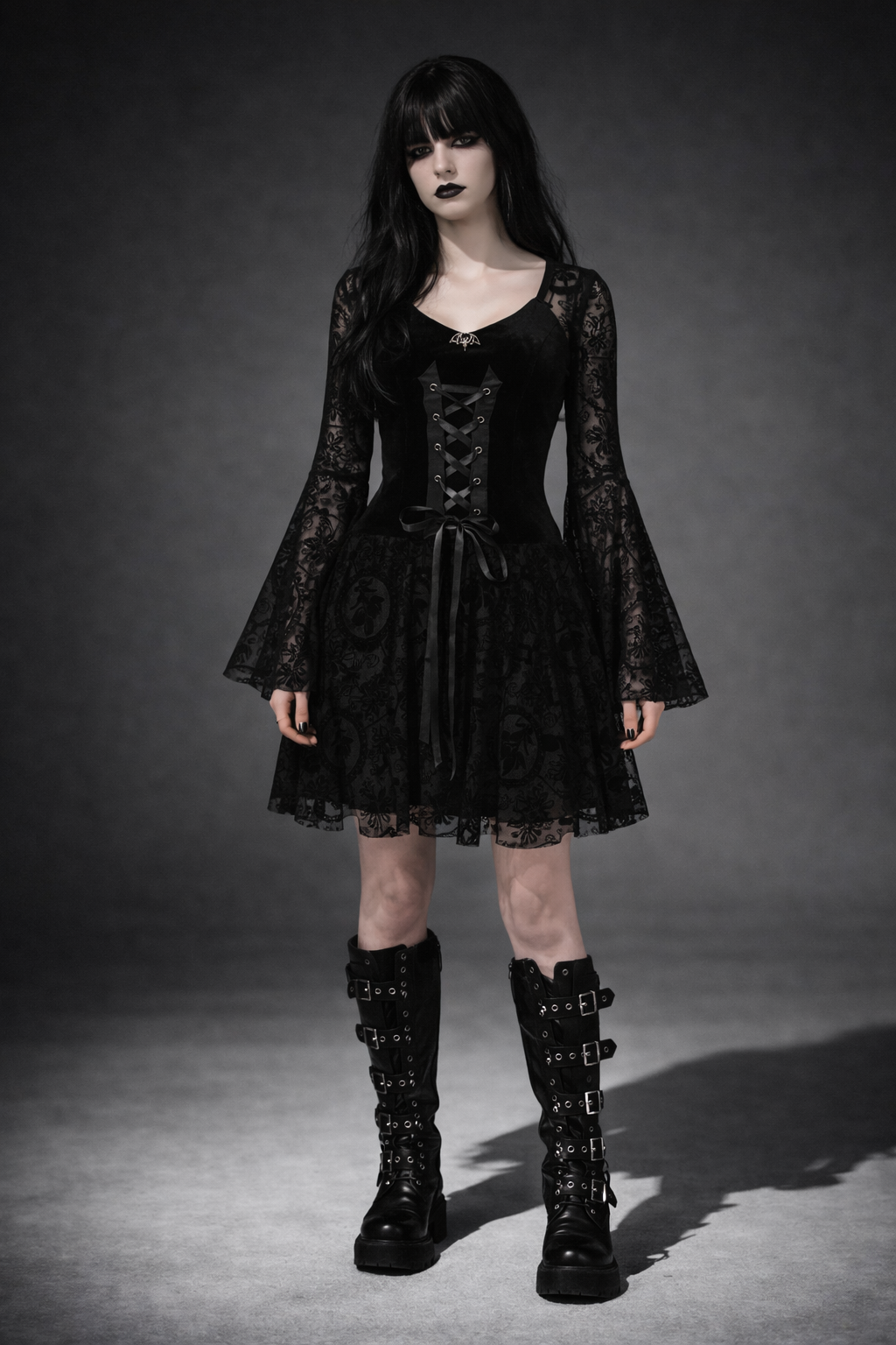 Gotycka Sukienka Mini Black Veil Makabre Dance | Victorian Gothic