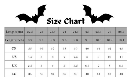 Gotyckie Buty Bat's Night na platformie