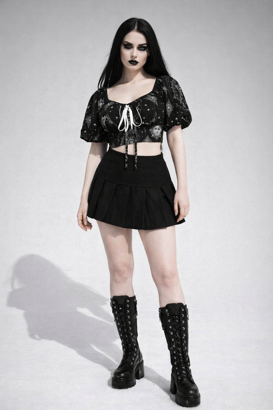 Gotycki Damski Crop Top Celestial Gothic Silver Way