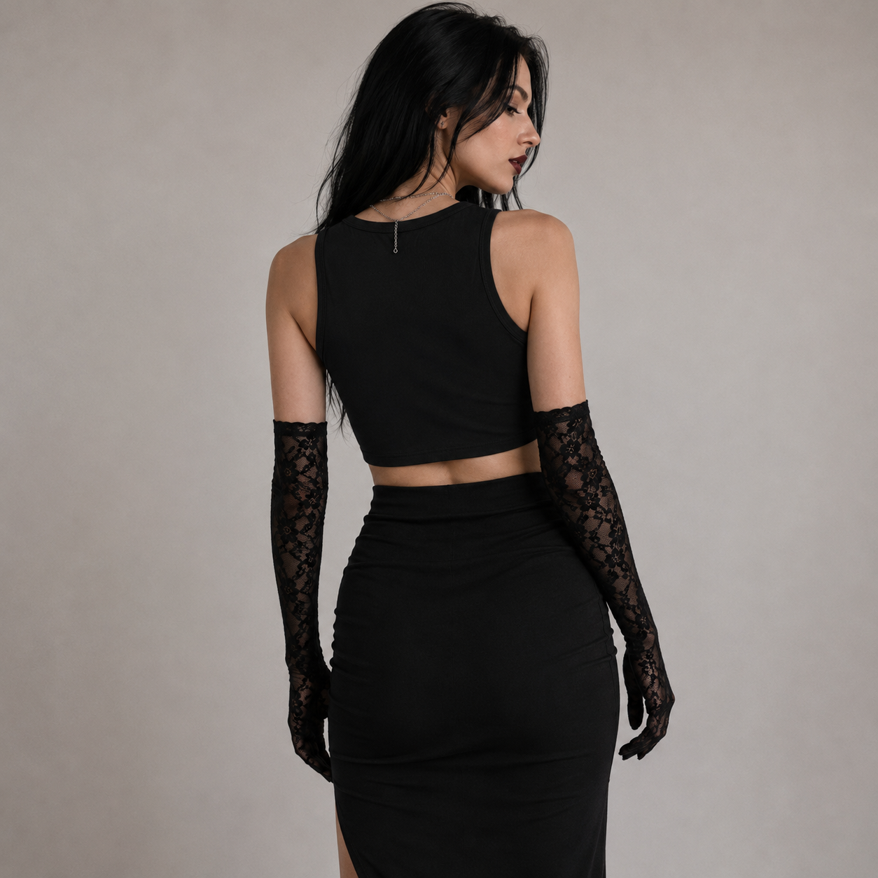 Gotycki Crop Top Krzyż Sacral | Gothic Sleeveless Crop Top | Dark Essential