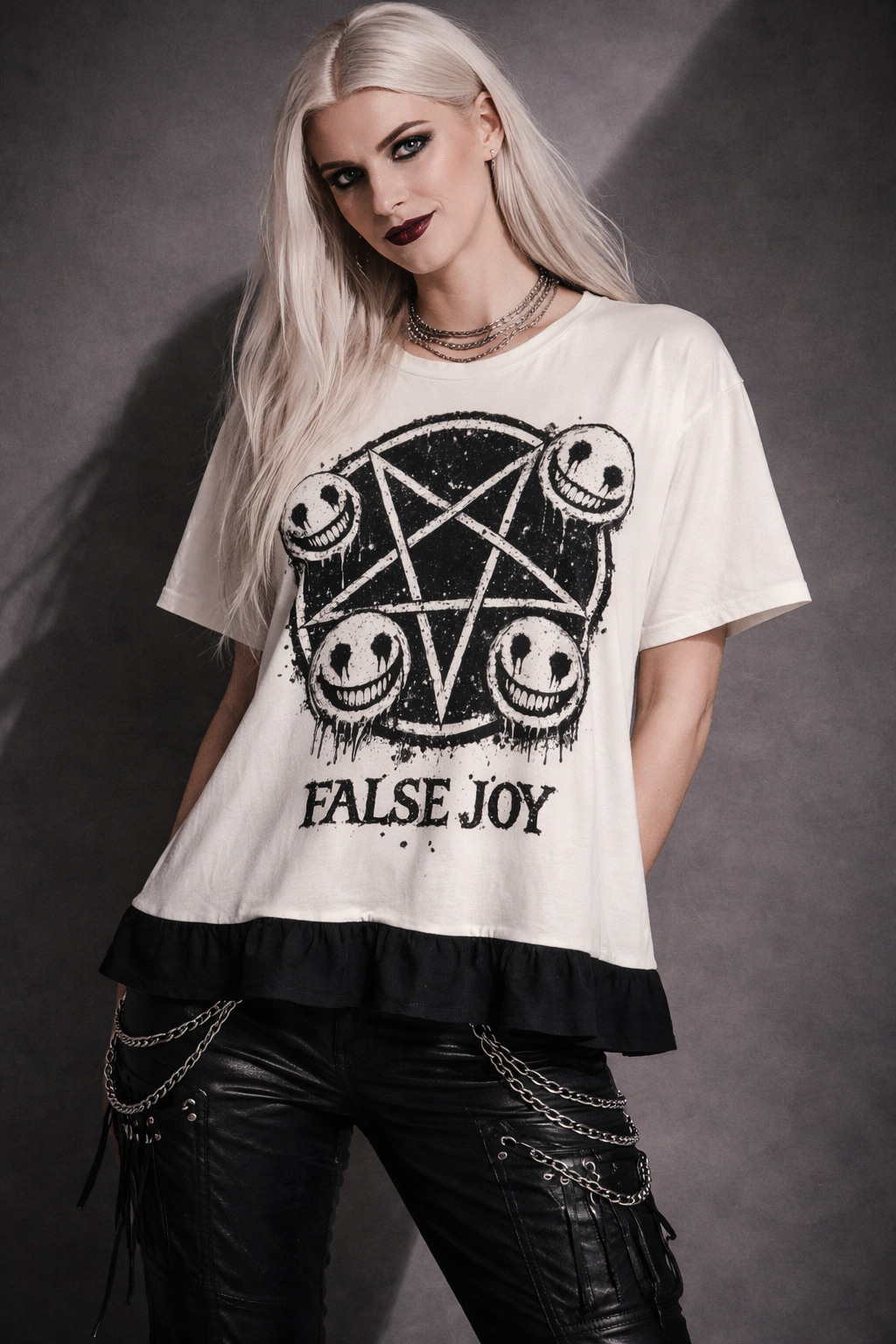 Gotycka Damska Bluzka HarajukuGothic Streetwear | False Joy