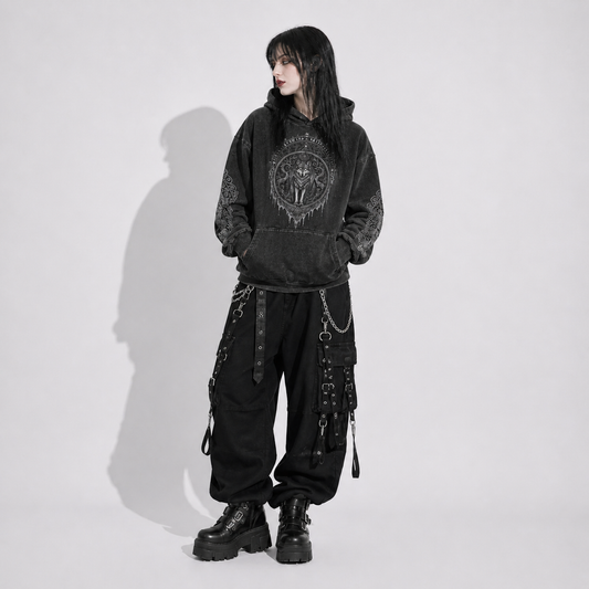 Gothic Hoodie Wolf Slavic – Dark Aesthetic Gothic Hoodie 400gsm