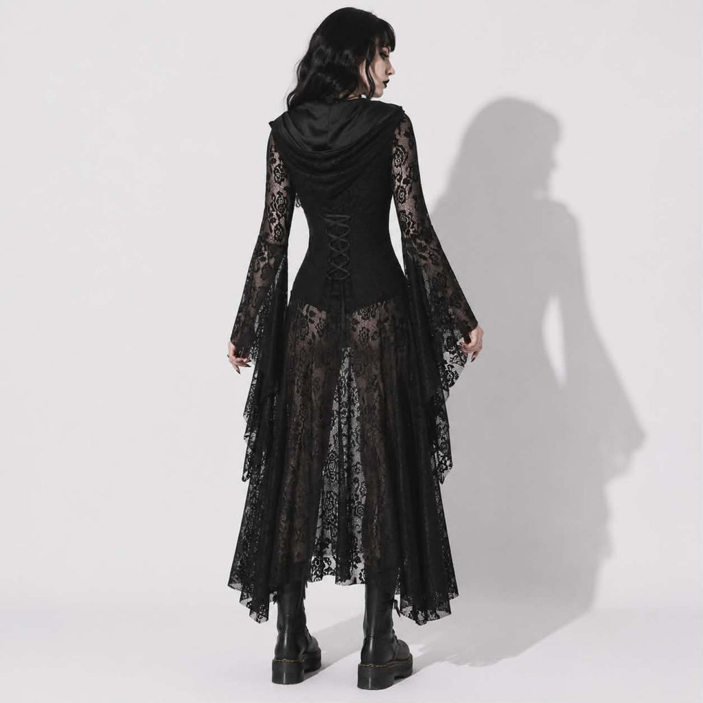 Mroczna Sukienka Gotycka Victorian Noir | Black Cathedral Lace Dress