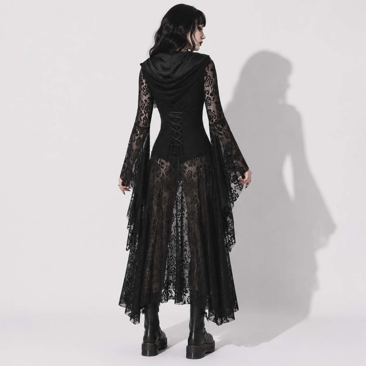 Mroczna Sukienka Gotycka Victorian Noir | Black Cathedral Lace Dress