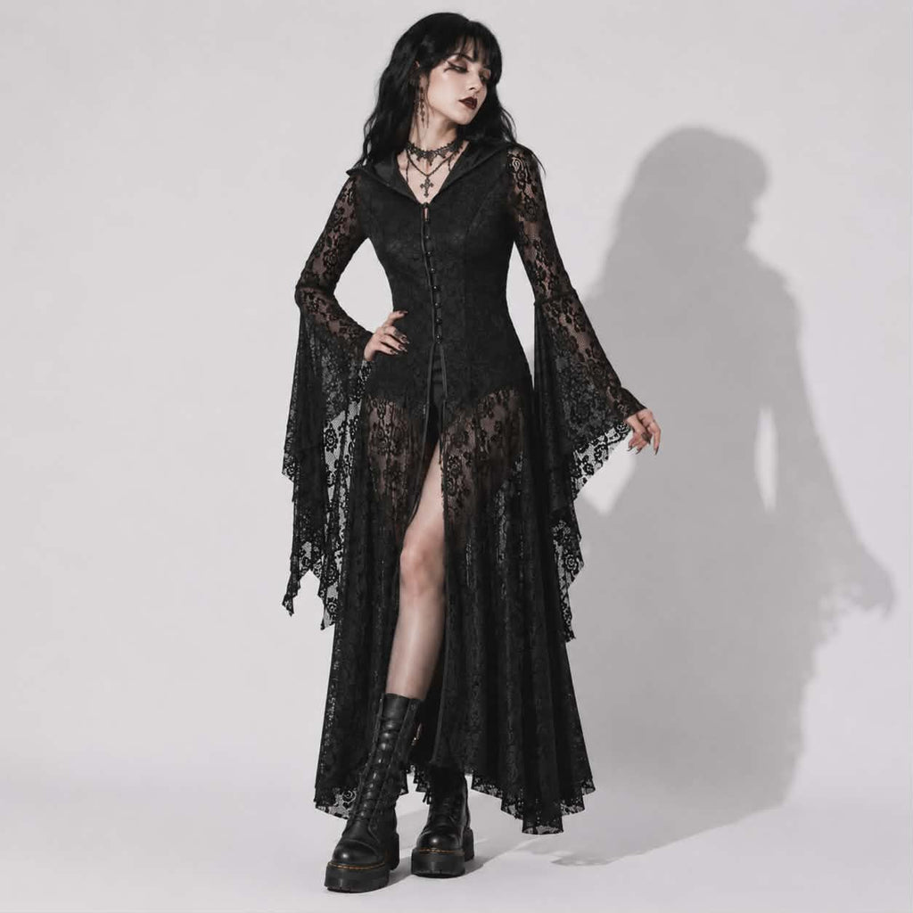 Mroczna Sukienka Gotycka Victorian Noir | Black Cathedral Lace Dress