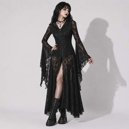 Victorian Noir Gothic Dress | Black Cathedral Lace Dress
