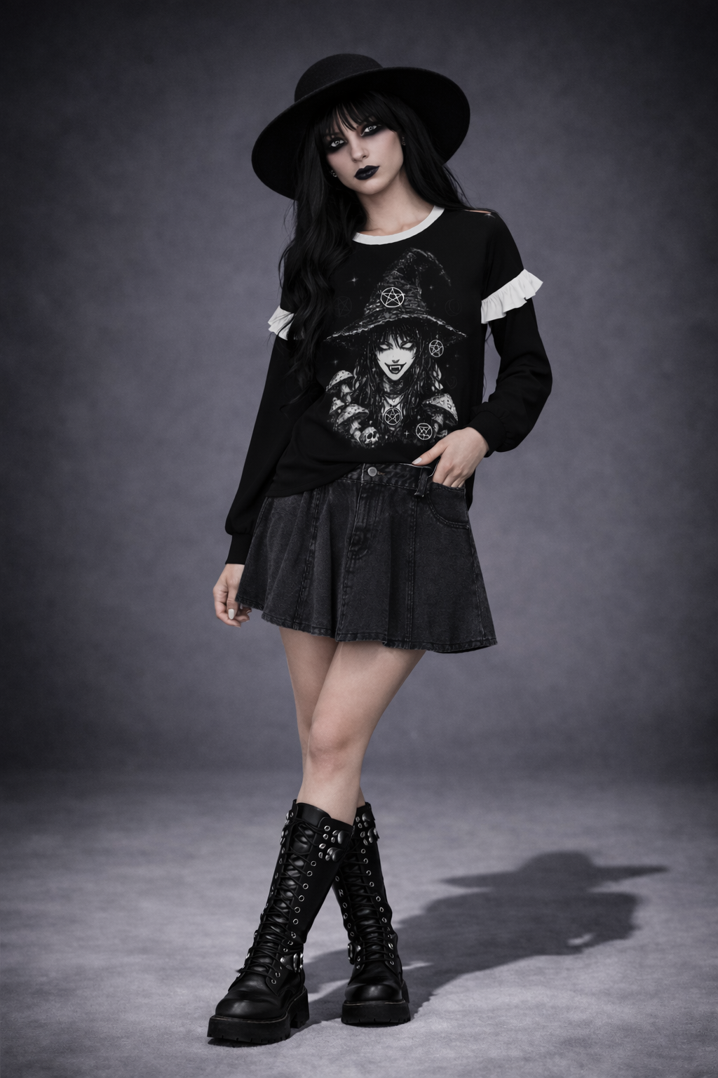 Gotycka Bluzka Wicca Bad Girl | Witchcore Gothic Y2K