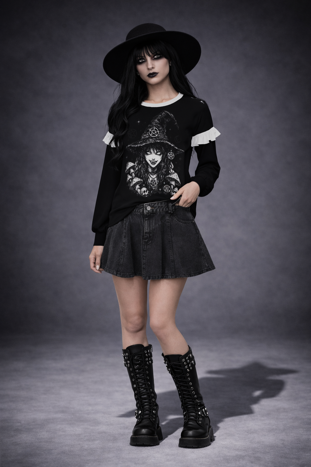 Gothic Wicca Blouse | Witchcore Gothic Y2K Bad Girl