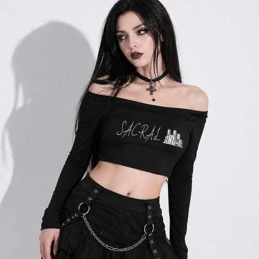 Gotycki Top Off-Shoulder | SACRAL Gothic Dark Aesthetic