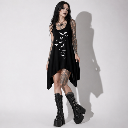 Sukienka Gotycka Nietoperze Nocnego Lotu – Dark Summer Asymmetrical Dress
