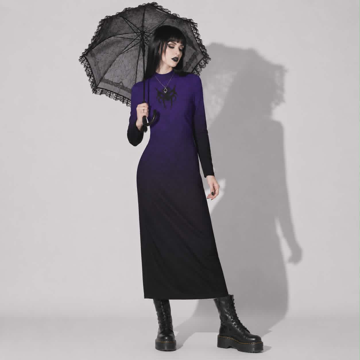 Noctivora Eclipse | Black Purple Gothic Vampire Dress