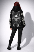 Damska Gotycka Bluza Hoodie Patchworkowa w stylu wiccańskim