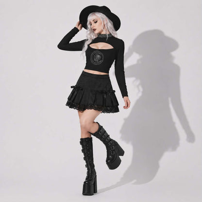 Astral Rose Gothic Top | Occult Cut-Out Crop Top
