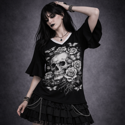 Women's Gothic Ruffled Blouse | Garden of Death