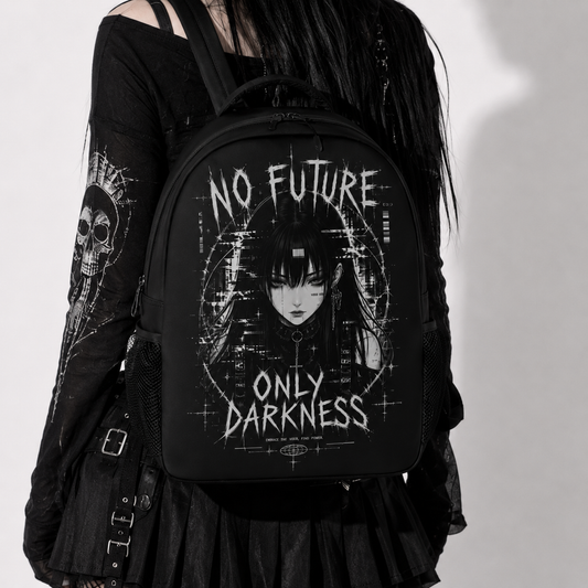 Gotycki Plecak Y2K „Only Darkness” – Darkwear Backpack z Motywem Anime Goth