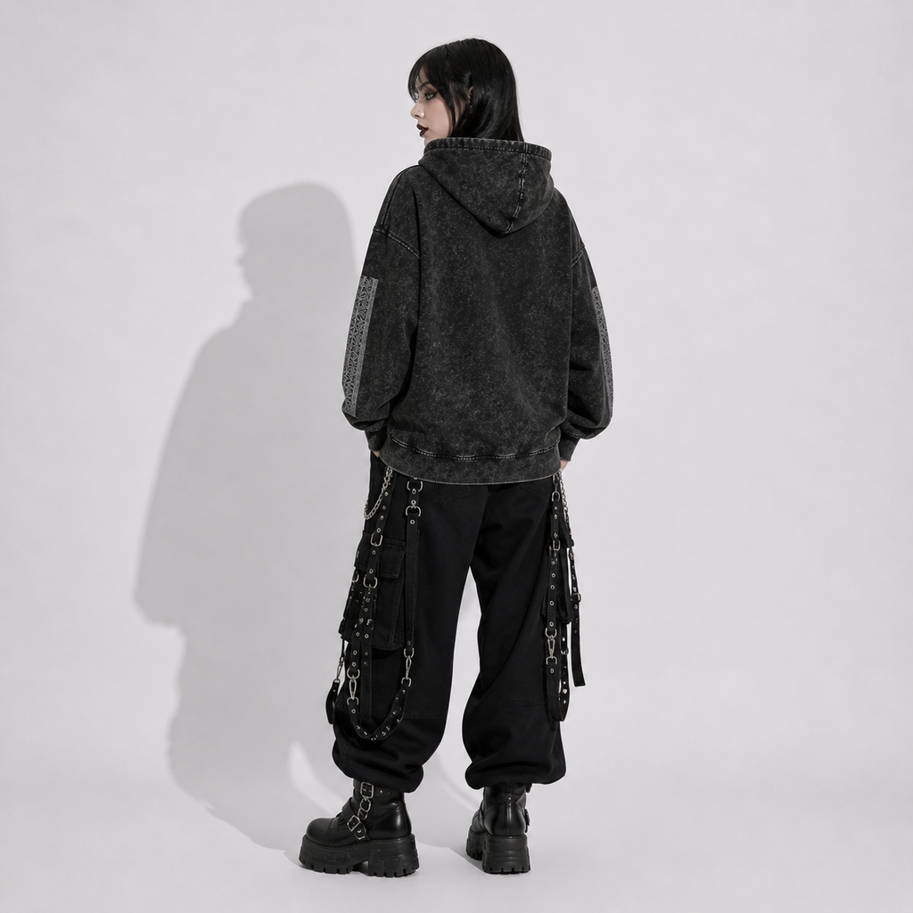 Gotycka Bluza Zip Slavic Demons – Gothic Hoodie Dark Folk Aesthetic Oversize