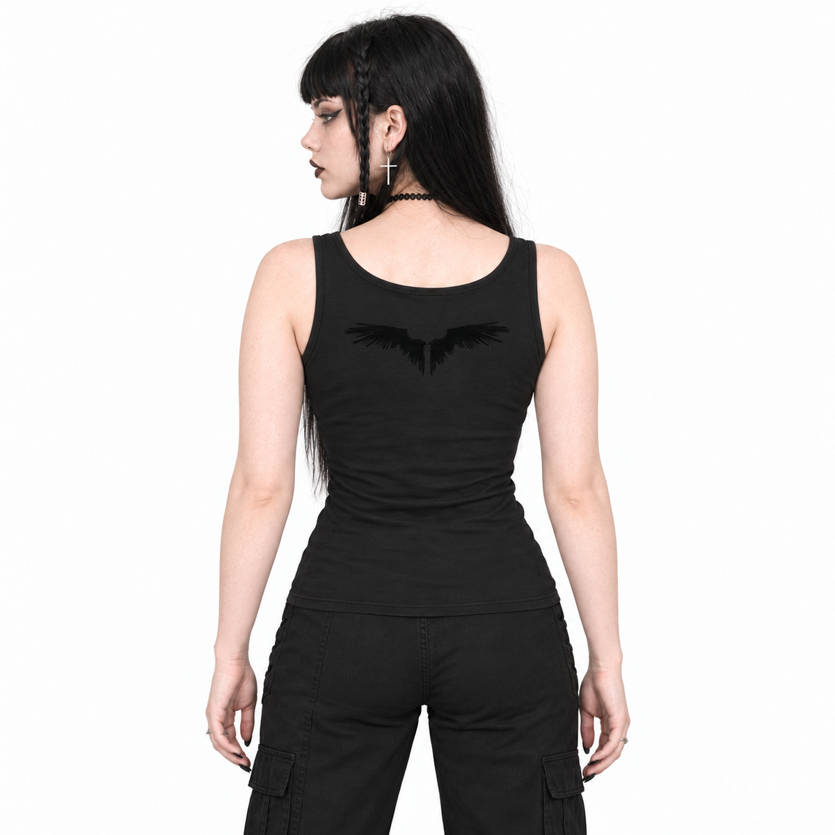 Gotycki Tank Top Damski – GRUNGE GOTH SIGIL 667 | Dopasowany 100% Bawełna