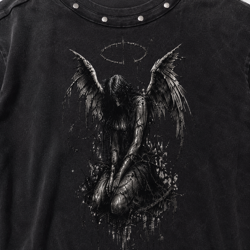 Koszulka Grunge Angel Oversize Vintage Washed | 100% Bawełna 285 GSM | Unisex