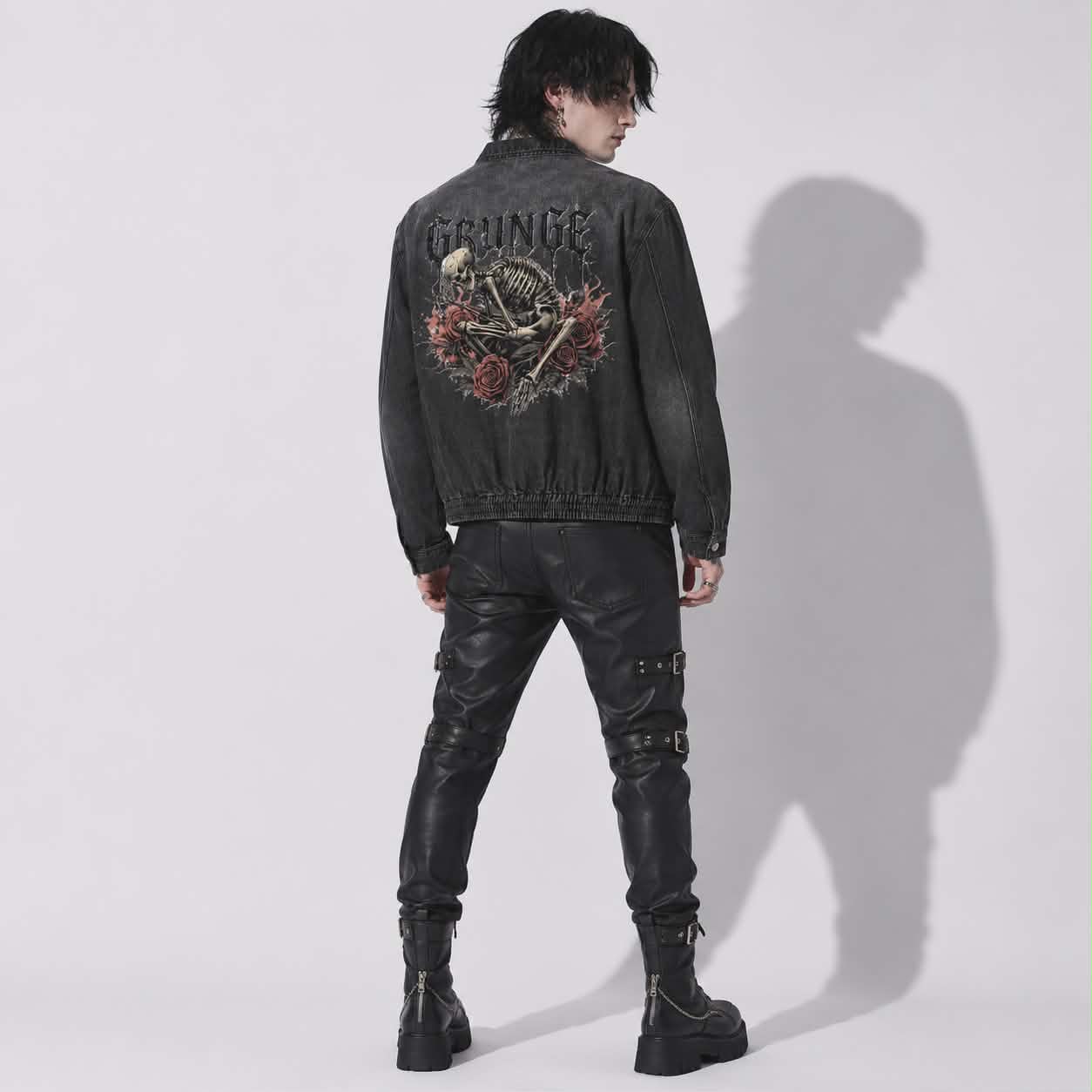 Rotten Soul™ Grunge Goth Denim Jacket | Unisex Vintage Washed Jacket | Alternative Streetwear 320 GSM