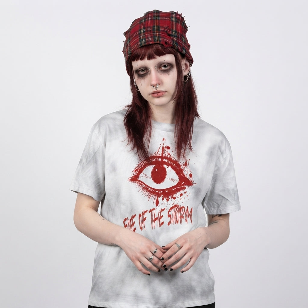 Koszulka Grunge Goth Washed Unisex | Eye of the Storm | 270 GSM