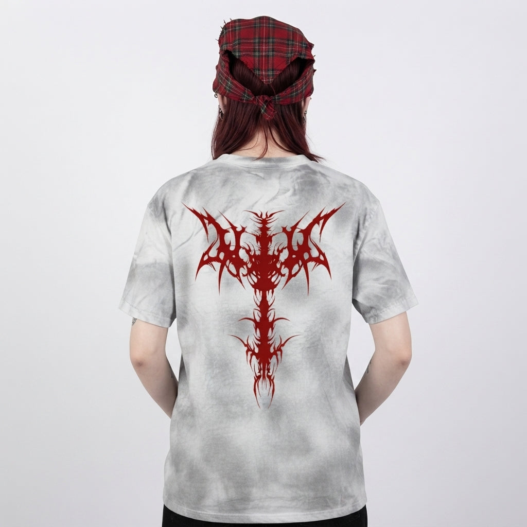 Koszulka Grunge Goth Washed Unisex | Eye of the Storm | 270 GSM