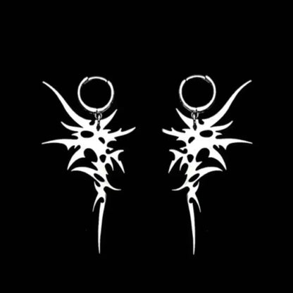 Grunge Steel Chaos Asymmetric Earrings