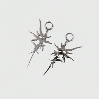 Grunge Steel Chaos Asymmetric Earrings