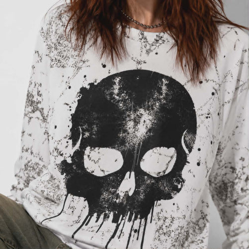 Bluza Oversize Skull Riot | Grunge Punk Skeleton Sweatshirt