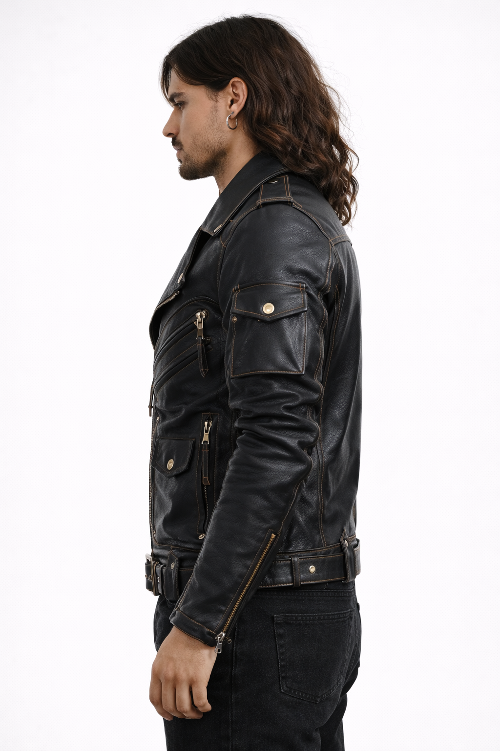 Metalowa Kurtka Skórzana Basic Antisystem Armor