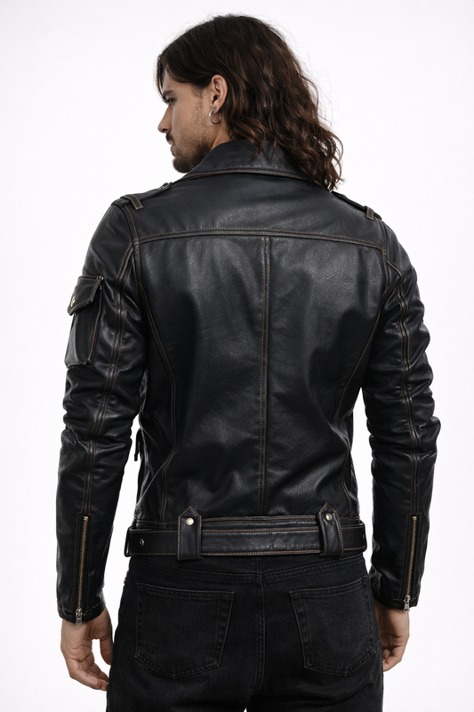 Basic Antisystem Armor Metal Leather Jacket