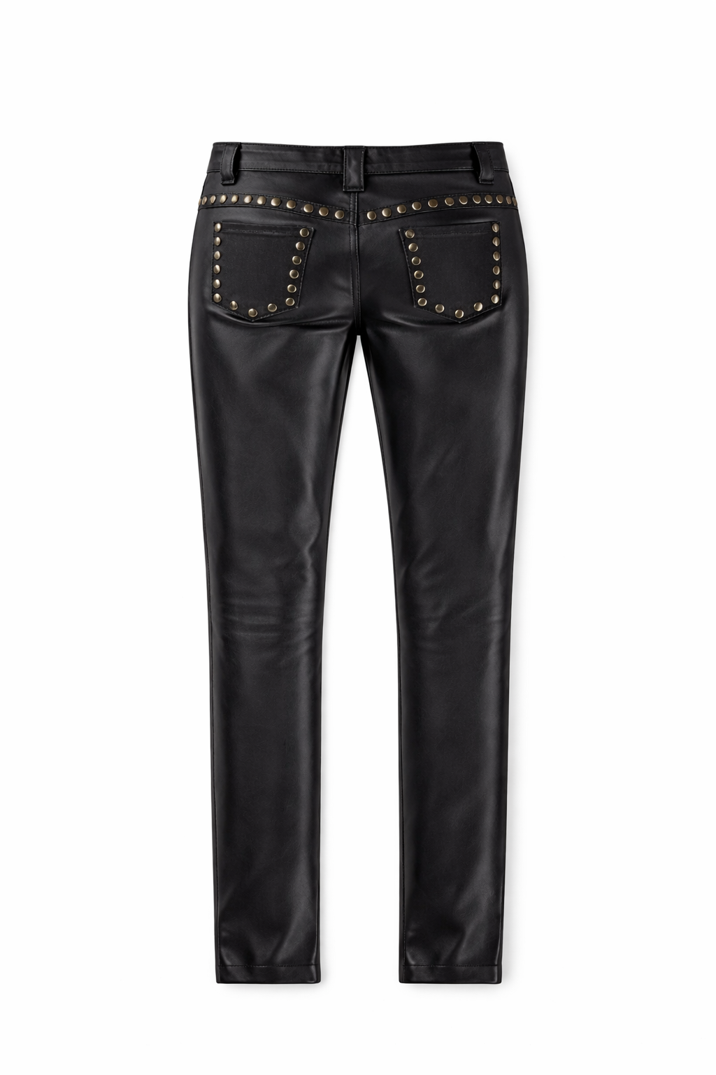 Metalowe Damskie Skórzane Spodnie - Black Metal Rebel Pants