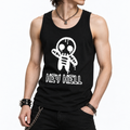 Męski Tank Top Punk Gothic z Nadrukiem – HEY HELL | 100% Bawełna 203 GSM