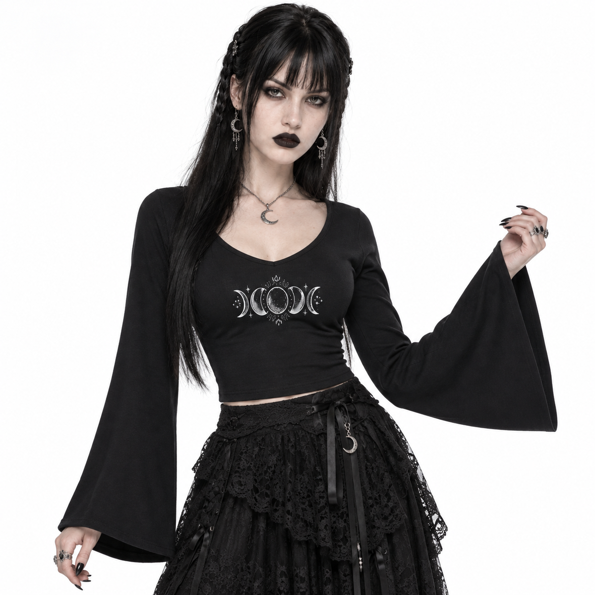 Damska Koszulka Romantic Witch | Moonspell Bell Sleeve Top