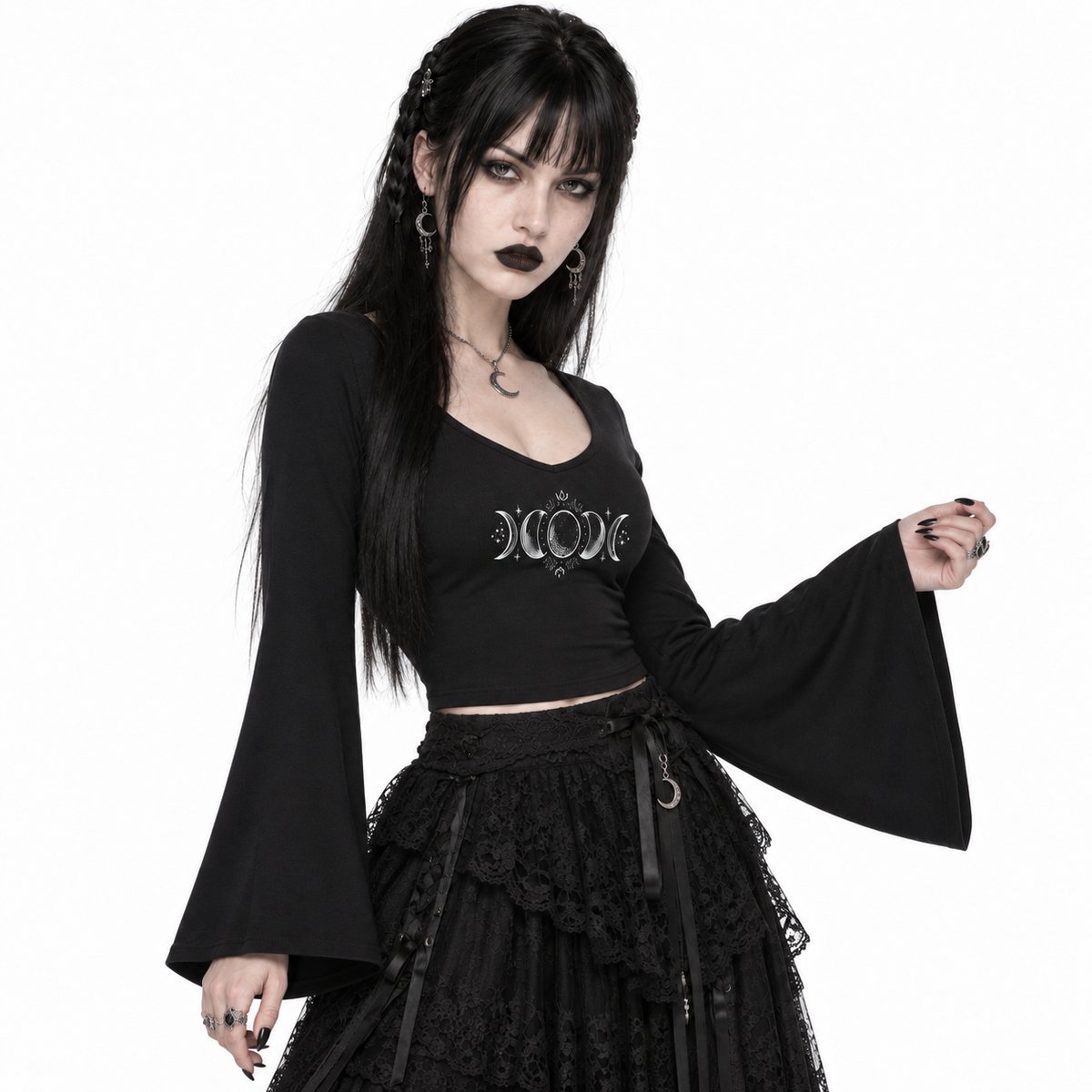 Damska Koszulka Romantic Witch | Moonspell Bell Sleeve Top