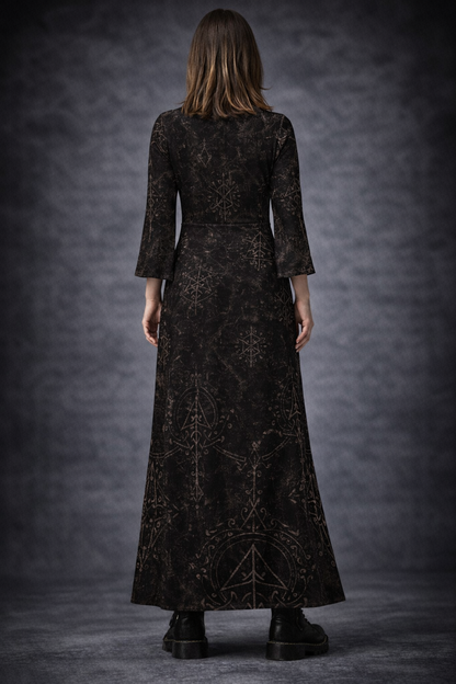 Black Viking Gothic Maxi Dress – Runic Power