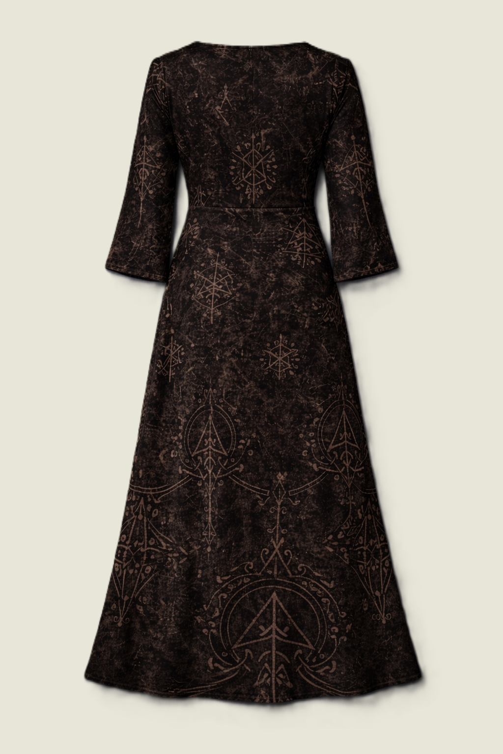 Czarna Sukienka Viking Gothic Runic Power