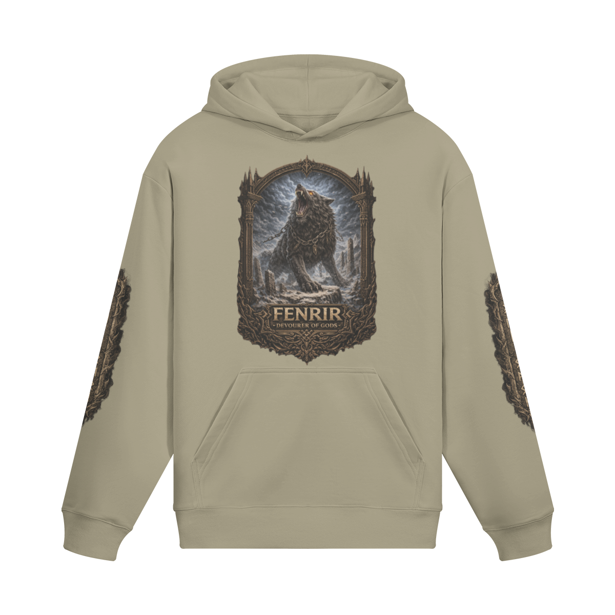 Nordic Gothic Cotton Fenrir Hoodie