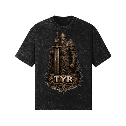 Nordic Gothic Black Cotton T-shirt 