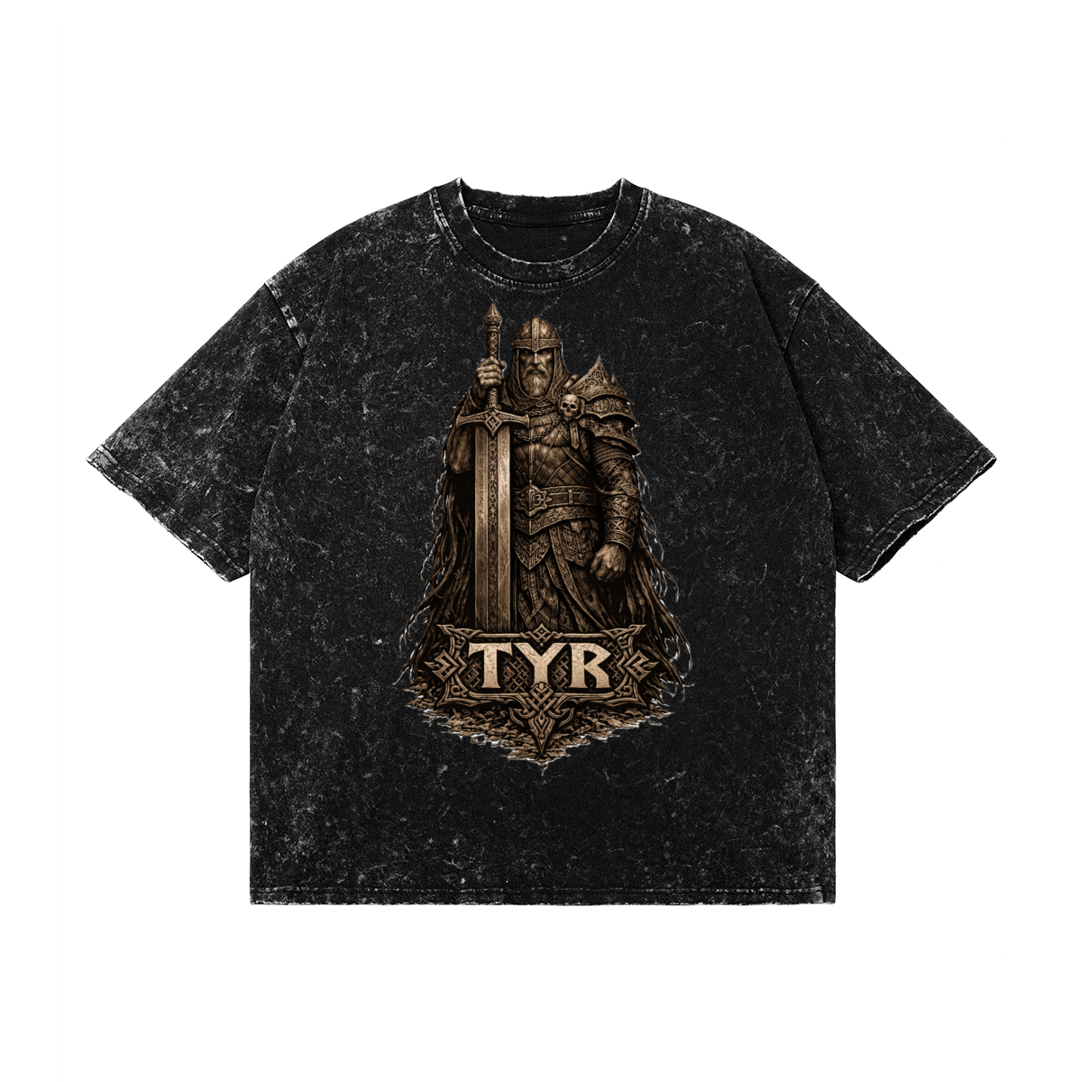 Nordic Dark Fantasy Black Cotton Top 