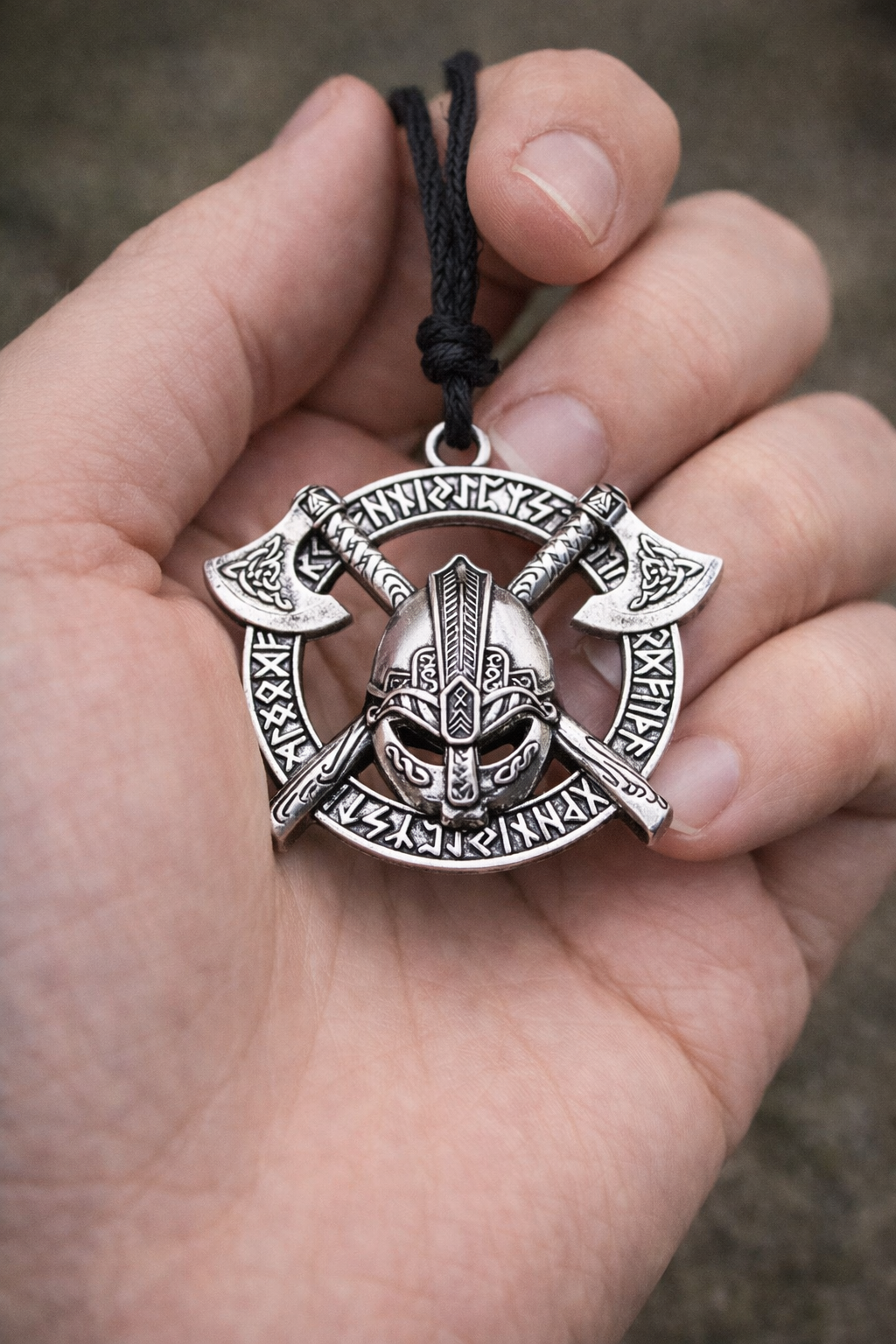 Nordycki Naszyjnik Odin Warrior Symbol Silver